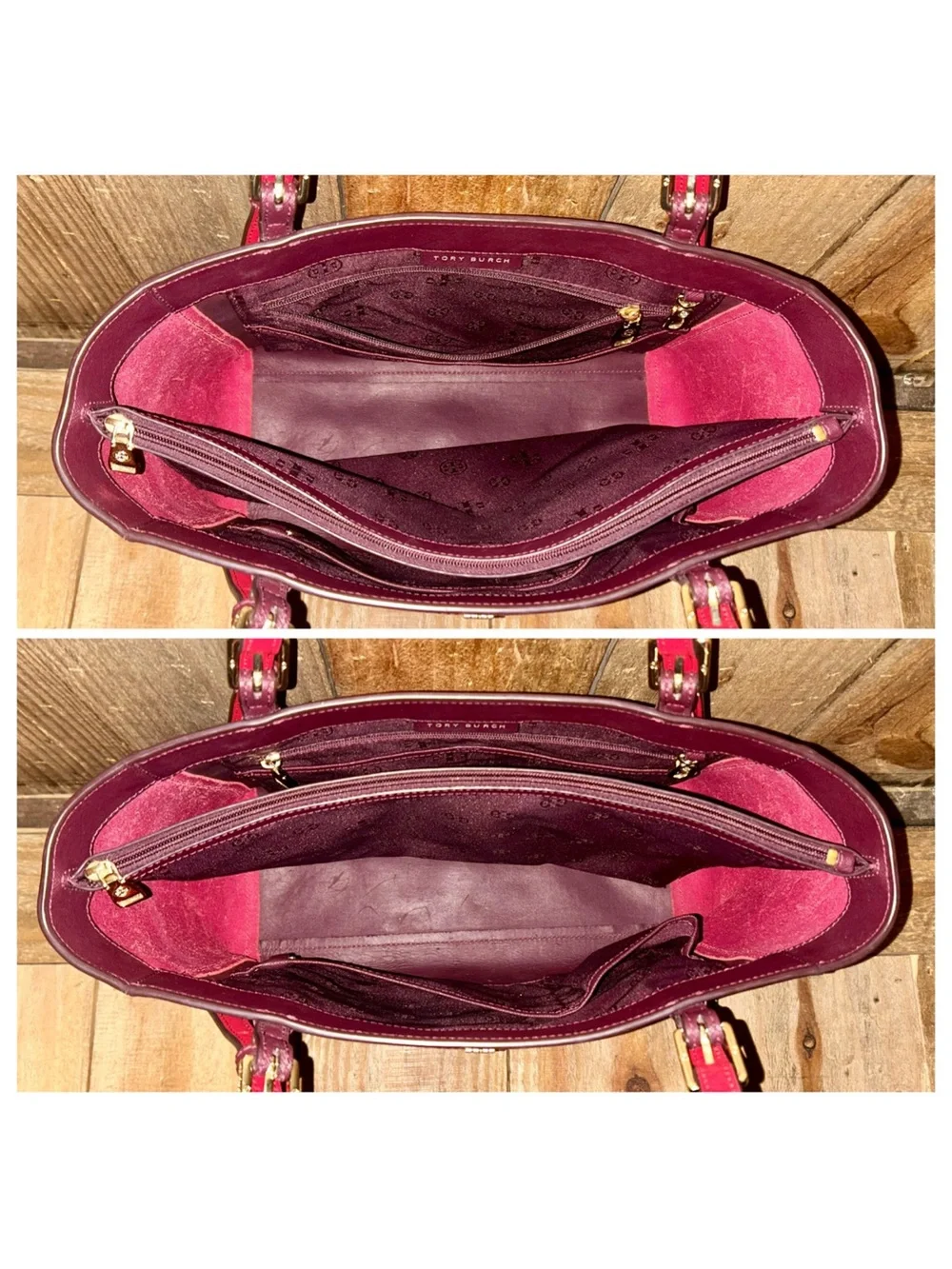 Tory Burch. York Leather Buckle Tote with Free Bag Scarf, Dust Bag & Bag Charm. - Picture 14 of 16